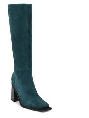 Matisse Teal Suede Knee-High Block Heel Boot